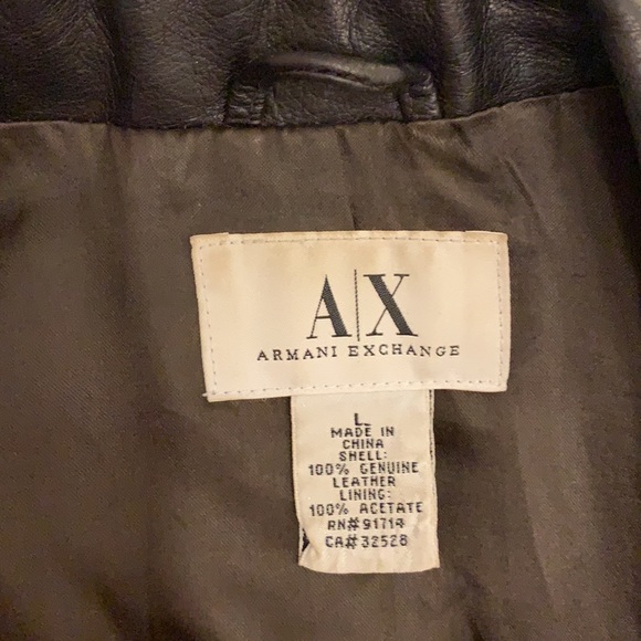 Men’s Armani exchange brown leather jacket - Picture 4 of 7